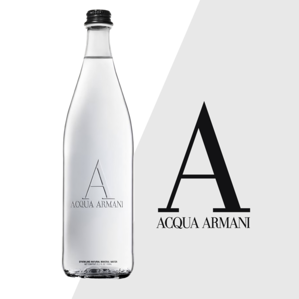 Acqua Armani Sparkling Premium Glass Bottle Water 750ml x 6 bottles