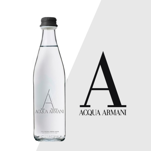 Acqua Armani Sparkling Premium Glass Bottle Water 330ml x 24 bottles